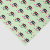 Zwarte en Tan Cavalier Spaniel Birthday Tissuepapier (Detail)