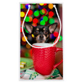 Zwarte en tan Chihuahua Kerstmis Klein Cadeauzakje (Achterkant)