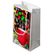 Zwarte en tan Chihuahua Kerstmis Klein Cadeauzakje (Achterkant Gekanteld)