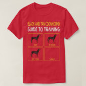 Zwarte en Tan Coonhound Guide voor training van ho T-shirt (Design voorkant)