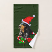 Zwarte en Tan Coonhound kerst Bad Handdoek (Handdoek)