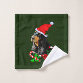 Zwarte en Tan Coonhound kerst Bad Handdoek (Wasdoekje)