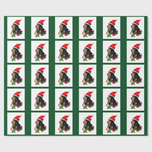 Zwarte en Tan Coonhound kerst Cadeaupapier (Vlak)