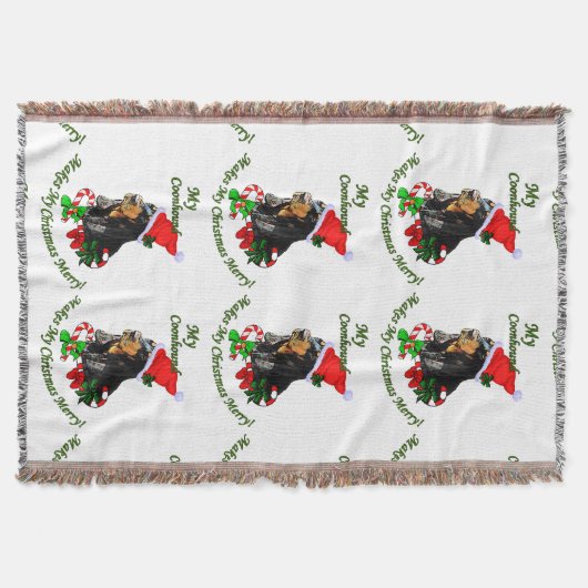 Zwarte en Tan Coonhound kerst Deken (Voorkant)