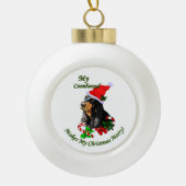 Zwarte en Tan Coonhound kerst Keramische Bal Ornament (Voorkant)