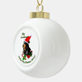 Zwarte en Tan Coonhound kerst Keramische Bal Ornament (Rechts)