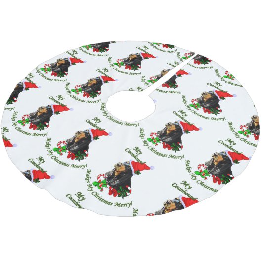 Zwarte en Tan Coonhound kerst Kerstboom Rok (Gekanteld)