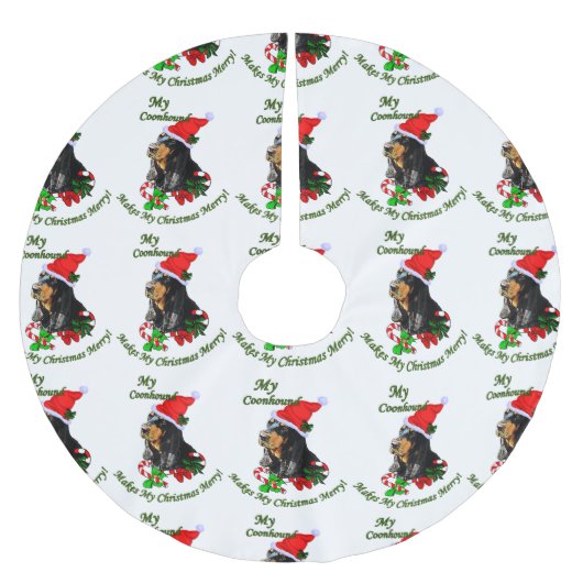 Zwarte en Tan Coonhound kerst Kerstboom Rok (Voorkant)
