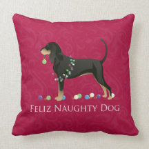 Zwarte en Tan Coonhound kerst