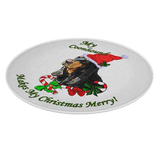 Zwarte en Tan Coonhound kerst Snijplank (Hoek)