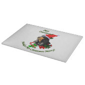 Zwarte en Tan Coonhound kerst Snijplank (Hoek)