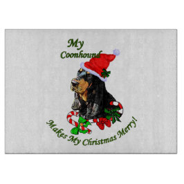 Zwarte en Tan Coonhound kerst Snijplank