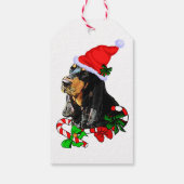 Zwarte en Tan Coonhound-kerstcadeautags Cadeaulabel (Achterkant)