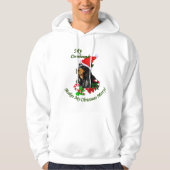 Zwarte en Tan Coonhound-kerstcadeautjes Hoodie (Voorkant)