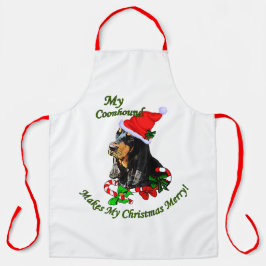 Zwarte en Tan Coonhound-kerstcadeautjes Schort