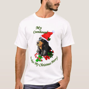 Zwarte en Tan Coonhound-kerstcadeautjes T-shirt