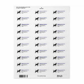 Zwarte en Tan Coonhound Silhouet Etiket (Full Sheet)