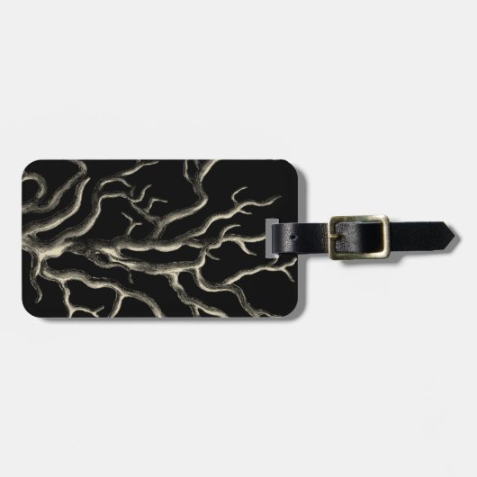 Zwarte en Tan Coral Bagagelabel (Voorkant horizontaal)