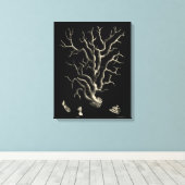 Zwarte en Tan Coral Canvas Afdruk (Insitu (Houten vloer))