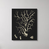 Zwarte en Tan Coral Canvas Afdruk (Voorkant)