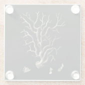 Zwarte en Tan Coral Glazen Onderzetter (Achterkant)