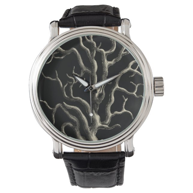 Zwarte en Tan Coral Horloge (Voorkant)