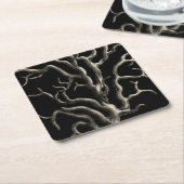 Zwarte en Tan Coral Kartonnen Onderzetters (Schuin)