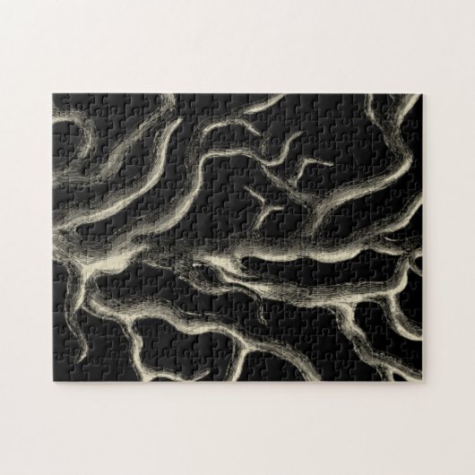 Zwarte en Tan Coral Legpuzzel (Horizontaal)