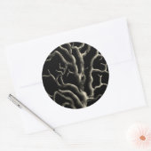 Zwarte en Tan Coral Ronde Sticker (Envelop)