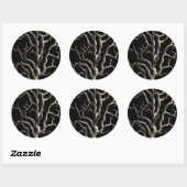 Zwarte en Tan Coral Ronde Sticker (Vel)