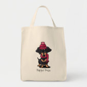 Zwarte en Tan Dachshund Grote Canvas tas (Voorkant)