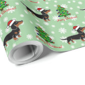 Zwarte en Tan Dachshund-kerstcadeautjes Cadeaupapier (Rol Hoek)