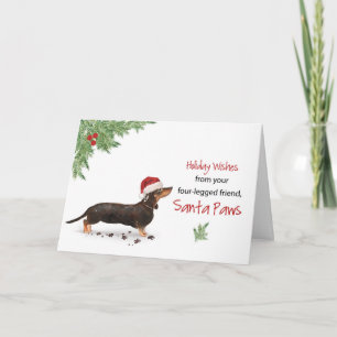 Zwarte en Tan Dachshund Kerstmis van Dog Kaart