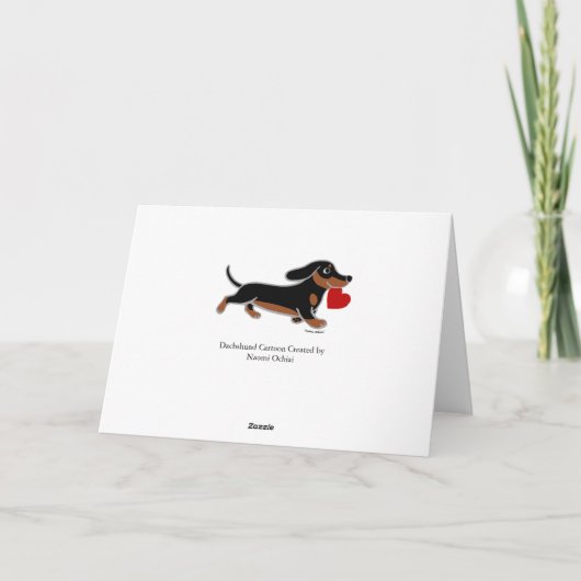 Zwarte en Tan Dachshund Moederdag Kaart (Achterkant)