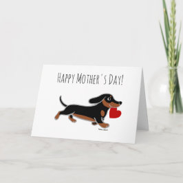 Zwarte en Tan Dachshund Moederdag Kaart