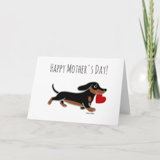 Zwarte en Tan Dachshund Moederdag Kaart