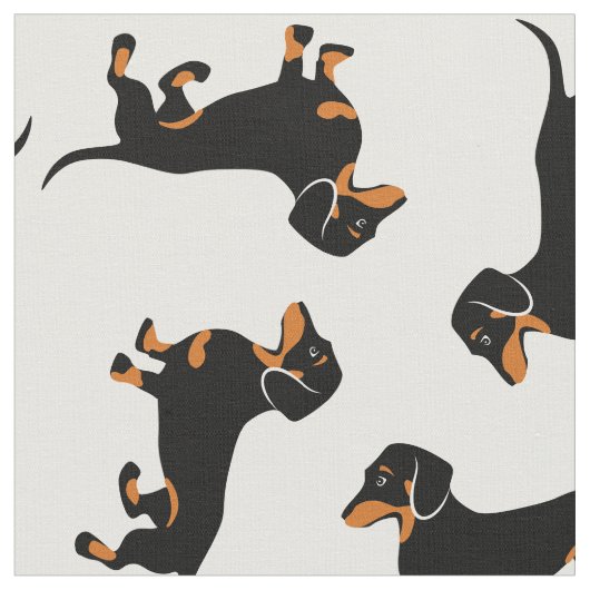 Zwarte en Tan Dachshunds Stof (Close Up)