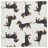 Zwarte en Tan Dachshunds Stof (Swatch)