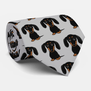 Zwarte en Tan Dachshunds   Wiener Dog Pattern Stropdas