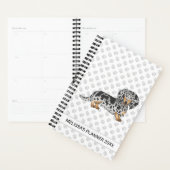 Zwarte en Tan Dapple Long Hair Dachshund & Text Planner (Display)