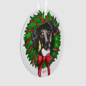 Zwarte en Tan English Shepherd-versiering Ornament (voorkant)