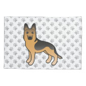 Zwarte en Tan German Shepherd Dog and Grey Paws Kussensloop (Achterkant)