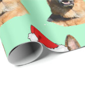 Zwarte en Tan German Shepherd met Santa Hat Cadeaupapier (Rol Hoek)