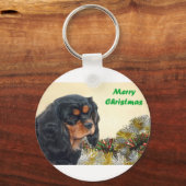 Zwarte en Tan-kerstkavalier Sleutelhanger (Voorkant)
