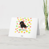 Zwarte en Tan Langharige Tekkel 3 Bedankkaart (Achterkant)