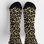 Zwarte en Tan Leopard-printersockets Sokken (Top)