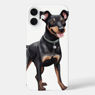 ZWARTE EN TAN MANCHESTER TERRIËR PUPPY HOND iPhone 16 PLUS HOESJE