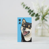 Zwarte en Tan Shiba Inu Dog  kaart Visitekaartje (Staand voorkant)