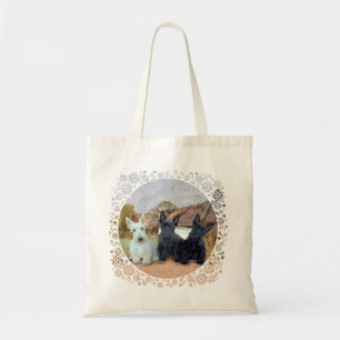 Zwarte en tarwe Schotse Terriërs Tote Bag