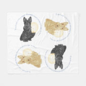 Zwarte en tarwe Scotties Fleece Deken (Voorkant (Horizontaal))